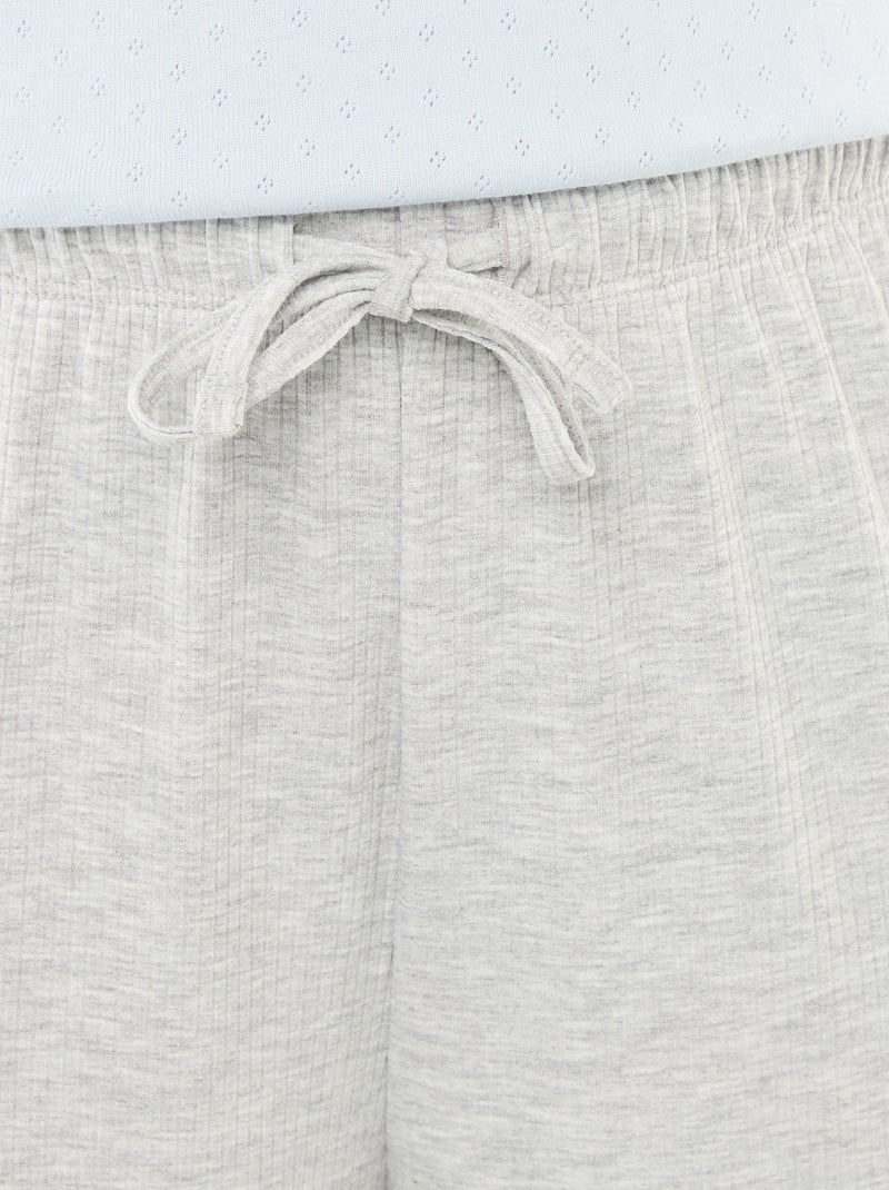 Pyjamabroek van stretchjersey Grijs - Kiabi