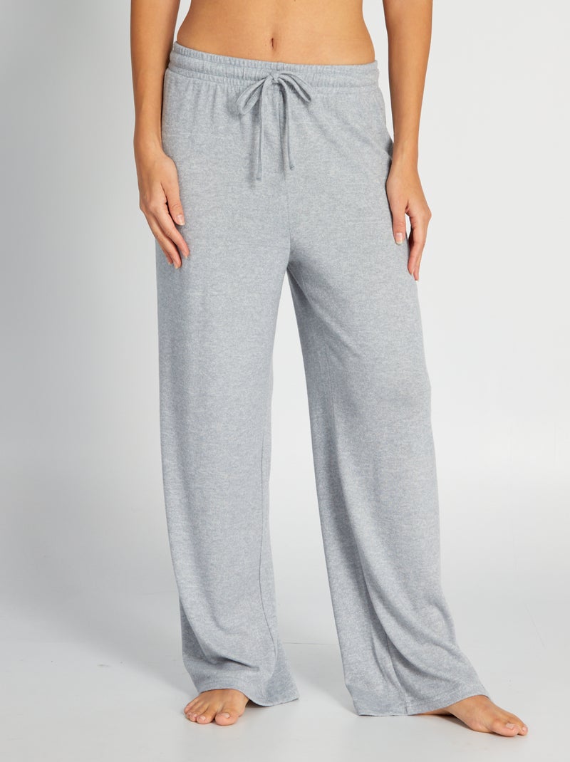 Pyjamabroek van zachte tricot BLAUW - Kiabi