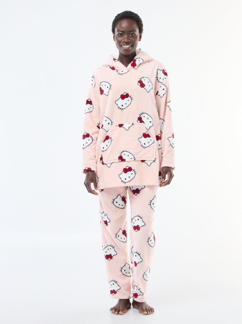 Pyjamahoodie met imitatieschapenvacht 'Hello Kitty' - Kiabi