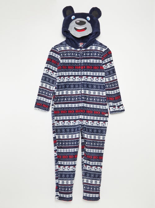 Pyjamapak met kerstprint en kap - Kiabi