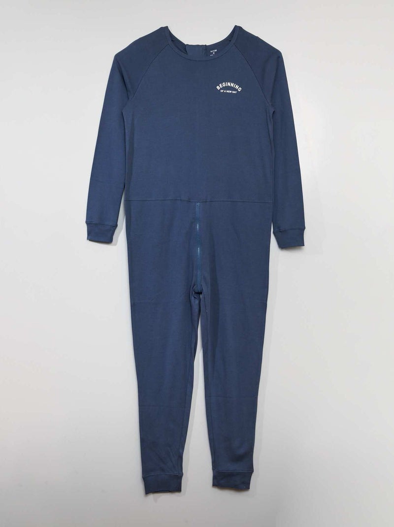 Pyjamapak met ritssluiting - So Easy BLAUW - Kiabi