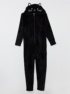 Pyjamapak van pluchetricot 'kat' - Kiabi