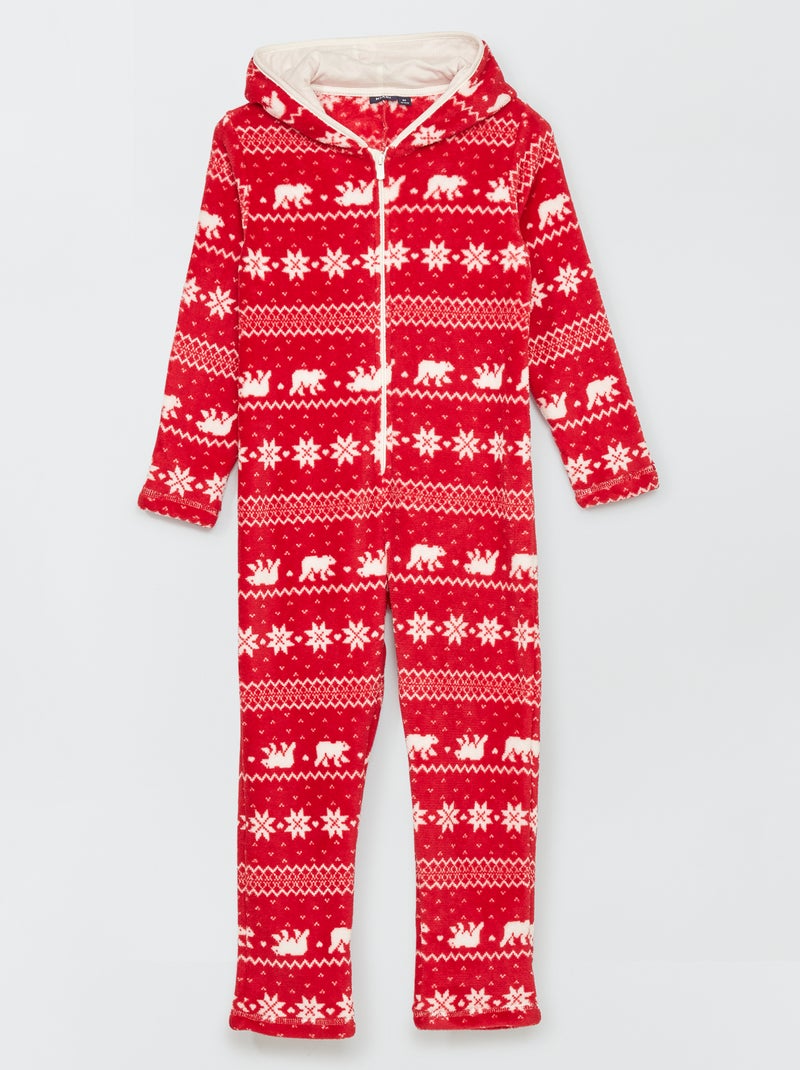 Pyjamapakje met sneeuwvlokjesprint rood - Kiabi