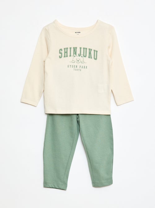 Pyjamaset - T-shirt + legging met print - 2-delig - Kiabi