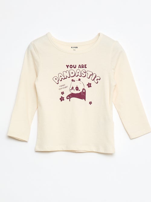 Pyjamaset - T-shirt + legging met print - 2-delig - Kiabi