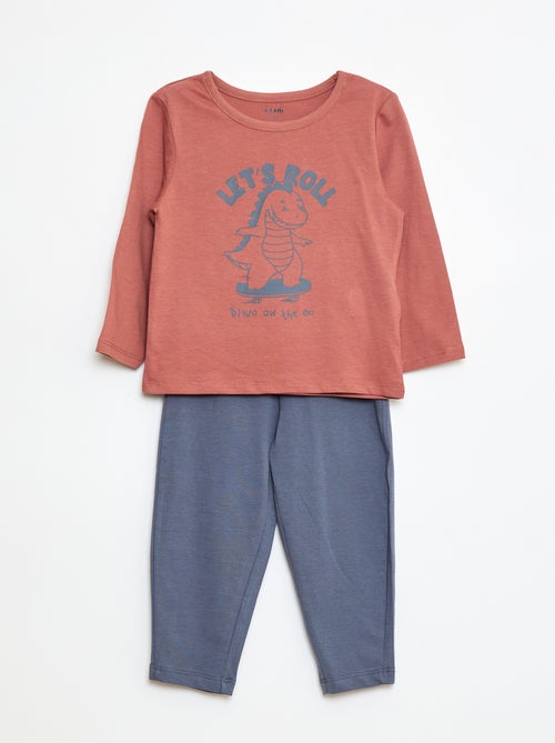Pyjamaset - T-shirt + legging met print - 2-delig - Kiabi