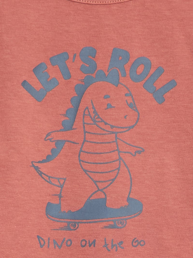 Pyjamaset - T-shirt + legging met print - 2-delig Rood - Kiabi