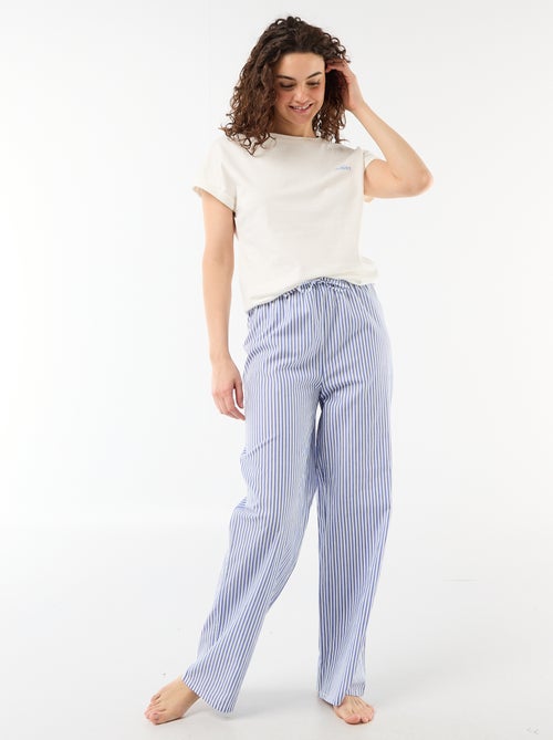Pyjamaset met T-shirt en geruite broek - 2-delig - Kiabi
