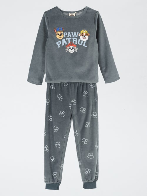 Pyjamaset 'Paw Patrol' met T-shirt met lange mouwen + fluwelen broek - 2-delig - Kiabi