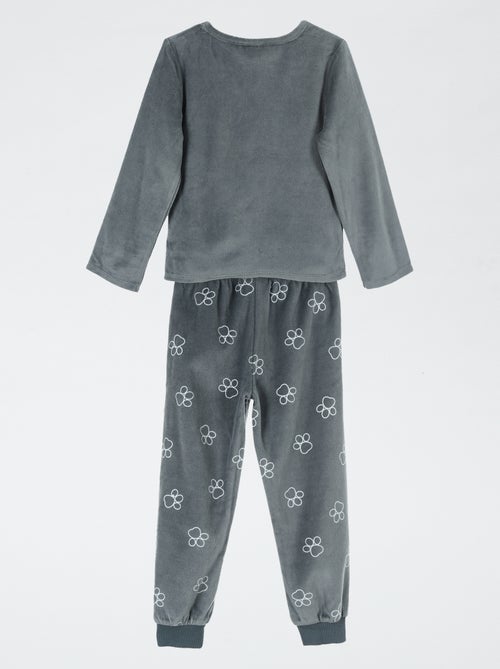Pyjamaset 'Paw Patrol' met T-shirt met lange mouwen + fluwelen broek - 2-delig - Kiabi
