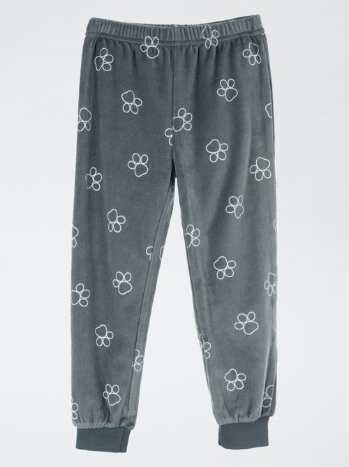 Pyjamaset 'Paw Patrol' met T-shirt met lange mouwen + fluwelen broek - 2-delig - Kiabi