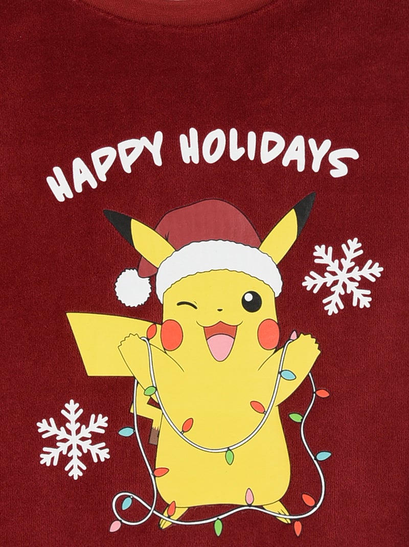 Pyjamaset 'Pikachu' T-shirt met lange mouwen + broek - 2-delig Rood - Kiabi