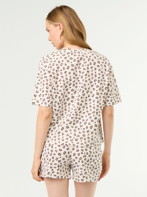 Pyjamaset top + short van jerseykatoen - Kiabi
