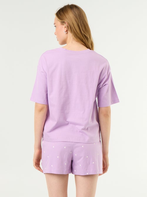 Pyjamaset top + short van jerseykatoen - Kiabi