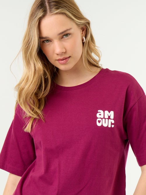 Pyjamaset top + short van jerseykatoen - Kiabi
