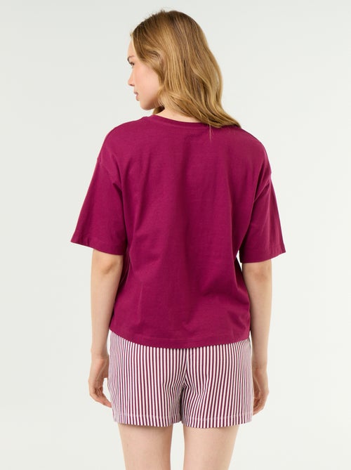 Pyjamaset top + short van jerseykatoen - Kiabi
