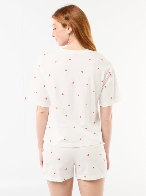 Pyjamaset top + short van jerseykatoen - Kiabi
