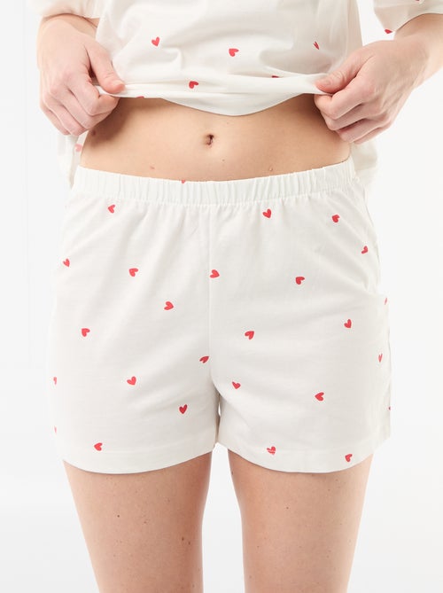 Pyjamaset top + short van jerseykatoen - Kiabi