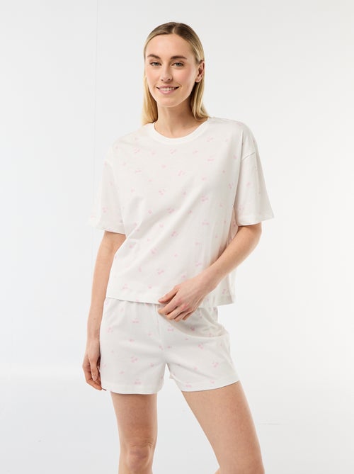Pyjamaset top + short van jerseykatoen - Kiabi