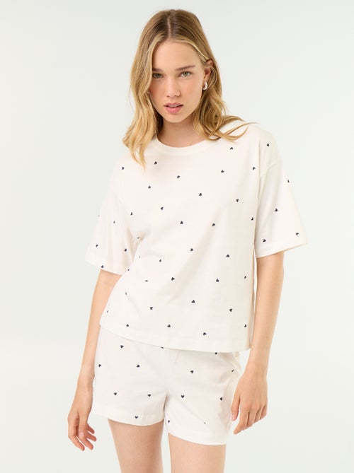 Pyjamaset top + short van jerseykatoen - Kiabi