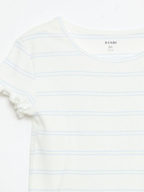 Pyjamaset top + short van ribkatoen - Kiabi