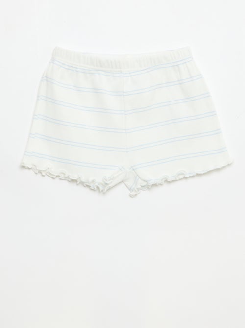 Pyjamaset top + short van ribkatoen - Kiabi