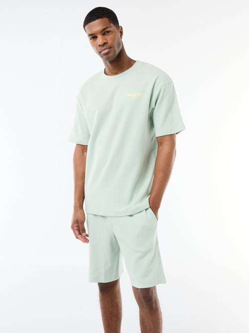 Pyjamaset van gewafelde stof - Kiabi
