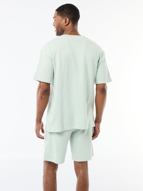 Pyjamaset van gewafelde stof - Kiabi