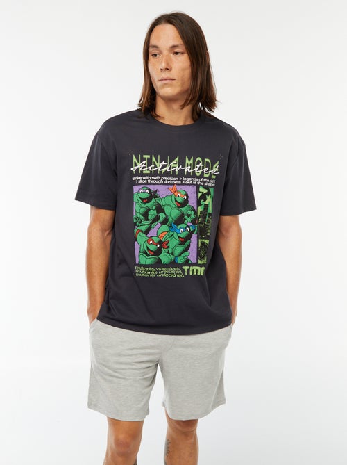 Pyjamasetje - Korte broek + T-shirt met 'Ninja Turtles'-print - Kiabi