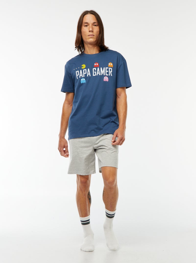 Pyjamasetje - Korte broek + T-shirt 'Pac-Man' BLAUW - Kiabi
