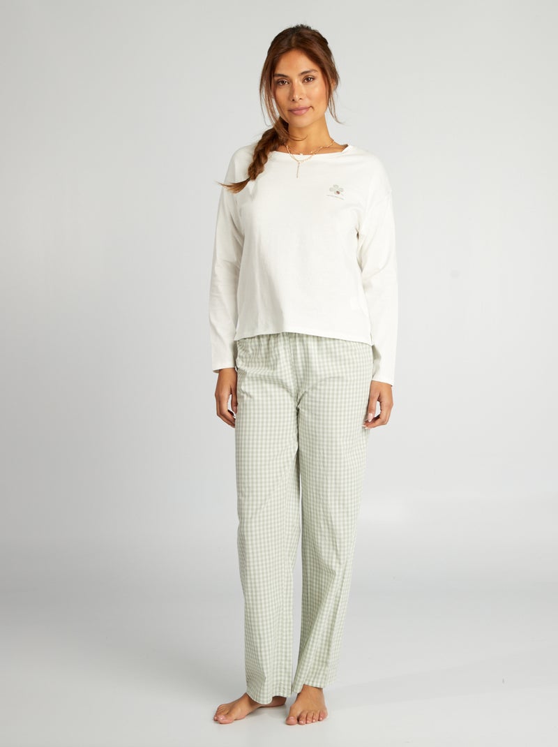 Pyjamasetje - T-shirt + broek - 2-delig GROEN - Kiabi