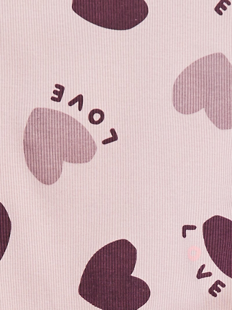 Pyjamasetje - T-shirt + broek - 2-delig Paars - Kiabi