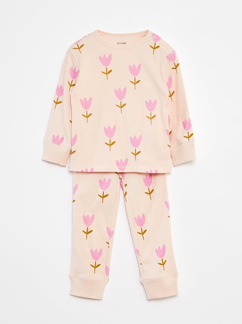 Pyjamasetje - T-shirt + broek - 2-delig Rose - Kiabi