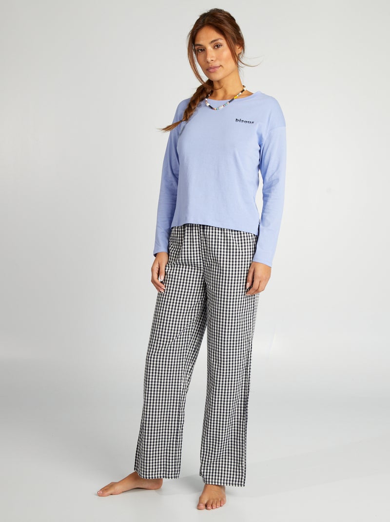 Pyjamasetje - T-shirt + broek - 2-delig ZWART - Kiabi