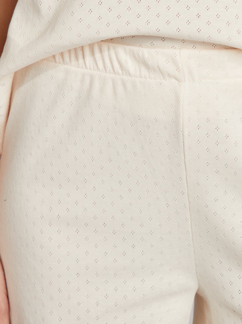 Pyjamasetje - T-shirt + short met fijn ajourmotiefje - 2-delig ROSE - Kiabi