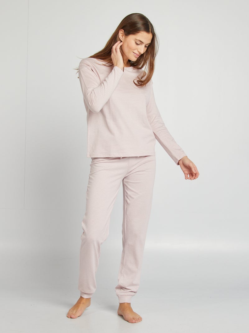 Pyjamasetje: T-shirt + broek met print ROSE - Kiabi