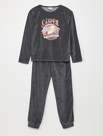 Pyjamasetje van velours 'Casper' - 2-delig - Halloween - Kiabi