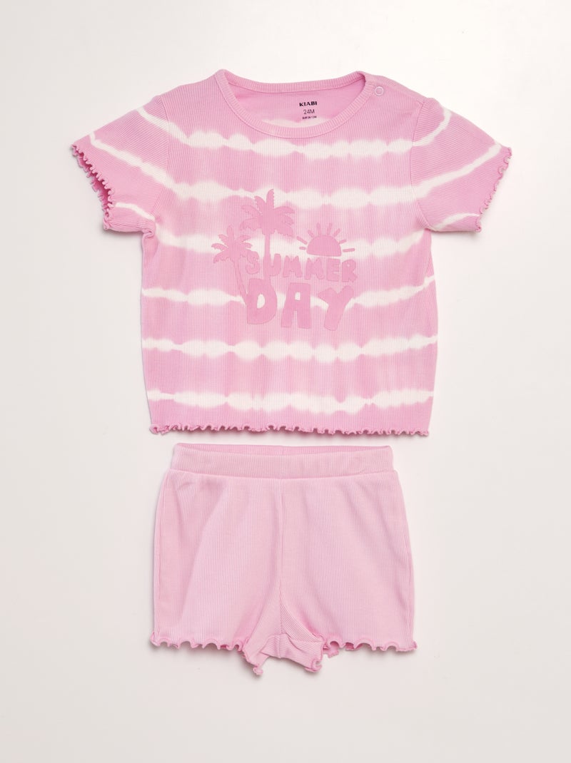 Pyjamashirt en -short - 2-delig ROSE - Kiabi