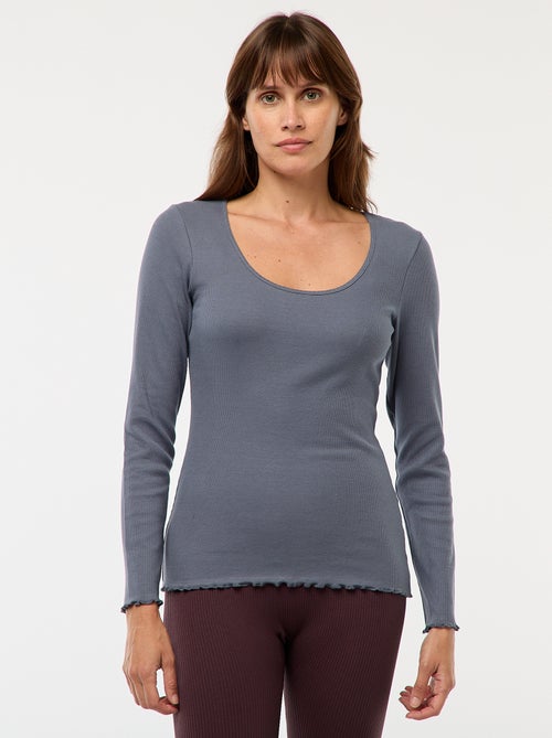 Pyjamashirt van ribstof - Kiabi