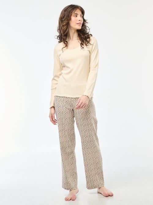 Pyjamashirt van ribstof - Kiabi