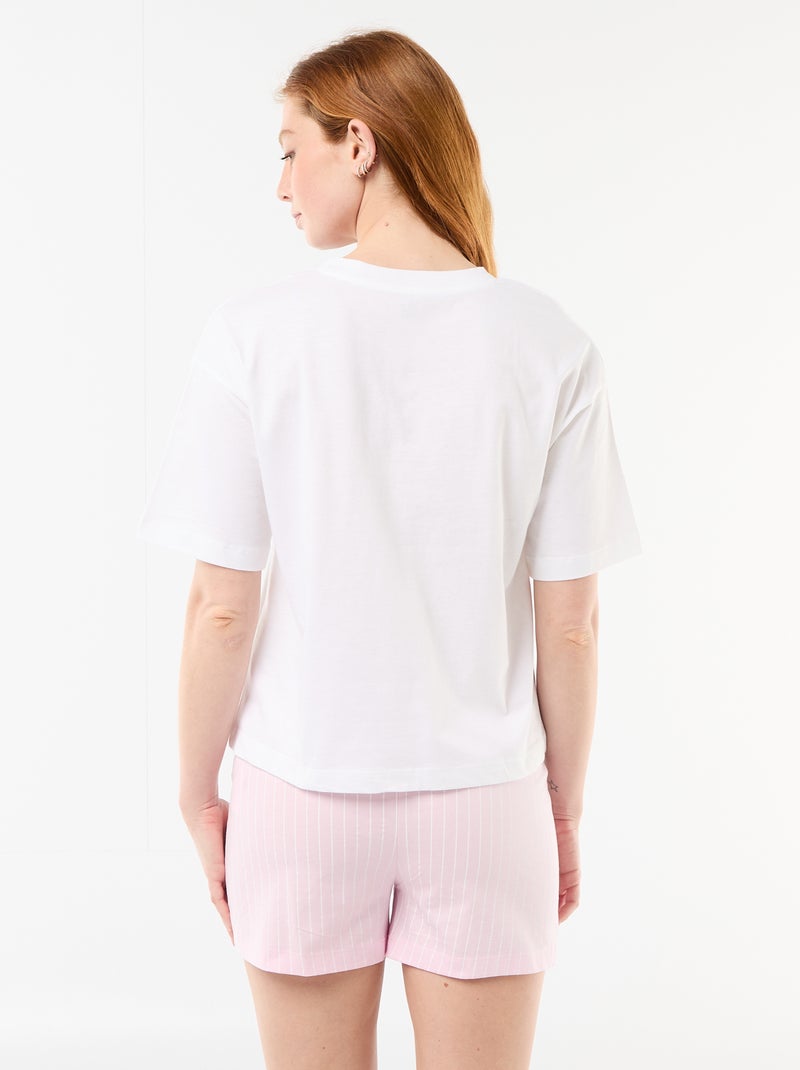 Pyjamashort met 'Stitch'-print - 2-delig Wit - Kiabi