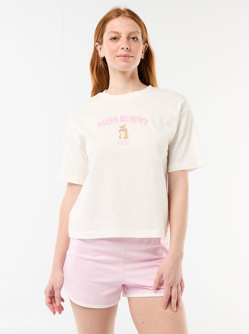 Pyjamashort 'Miss Bunny' - 2-delig - Kiabi