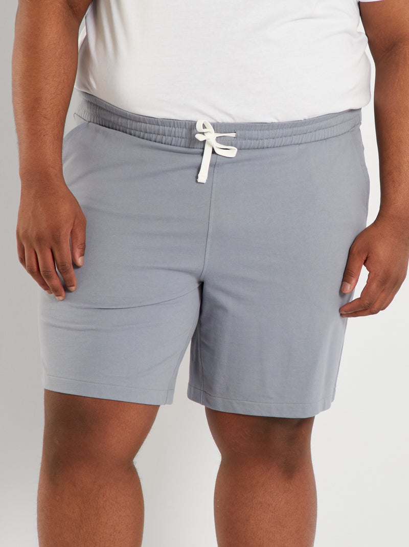 Pyjamashort van french terry BLAUW GRIJS - Kiabi