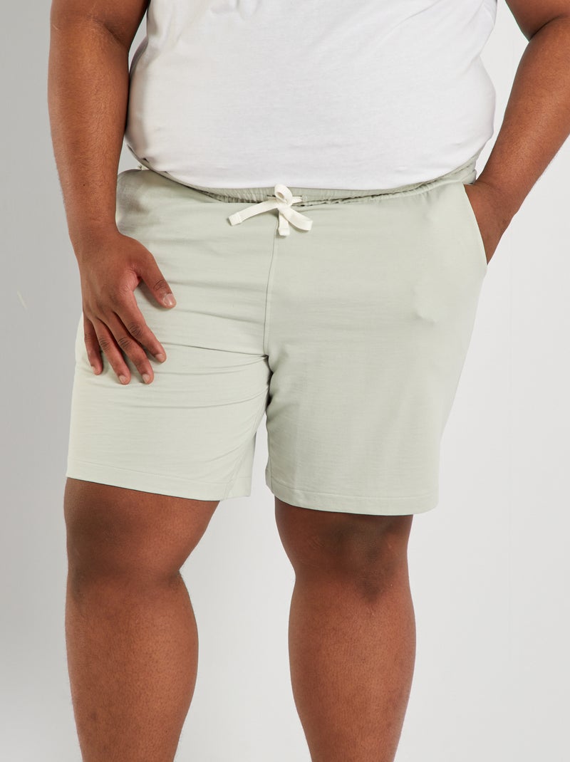 Pyjamashort van french terry GRIJS GROEN - Kiabi