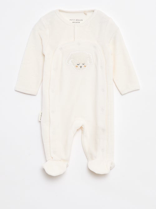 Pyjama/slaappakje met lange drukknoopsluiting en voetjes - Kiabi