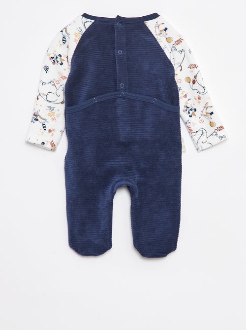 Pyjama/slaappakje van corduroy met voetjes - Kiabi