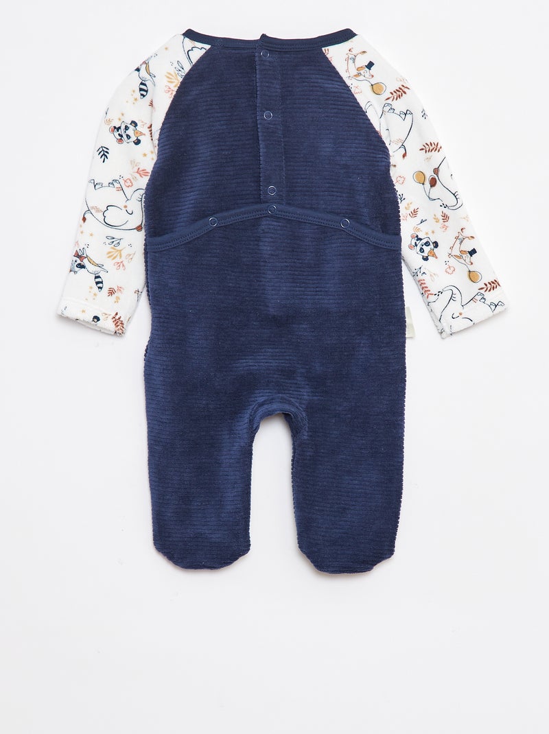 Pyjama/slaappakje van corduroy met voetjes Biege - Kiabi