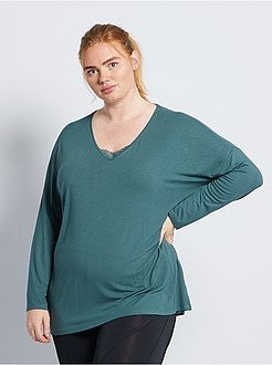 Pyjamatop met kanten detail - Kiabi