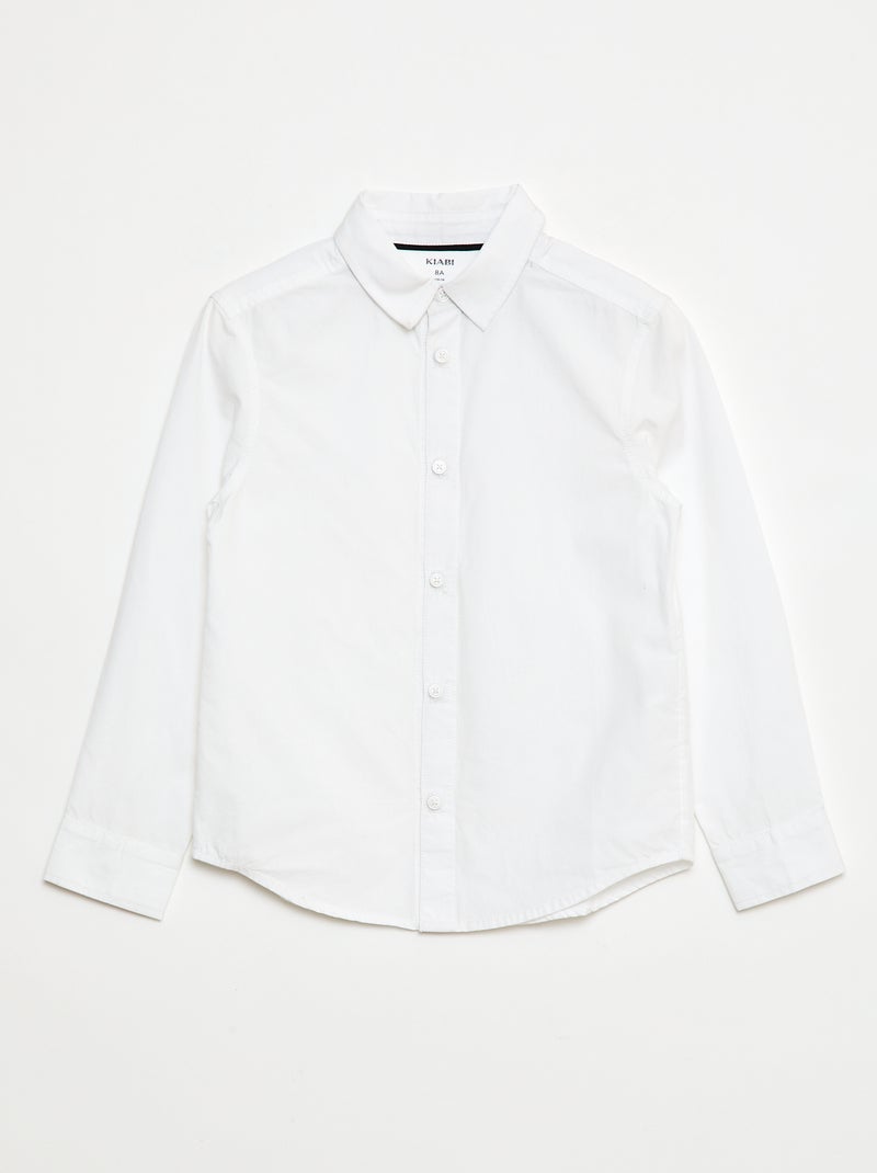 Recht overhemd met magnetische opening en manchetten - gemakkelijk aan te trekken collectie wit - Kiabi