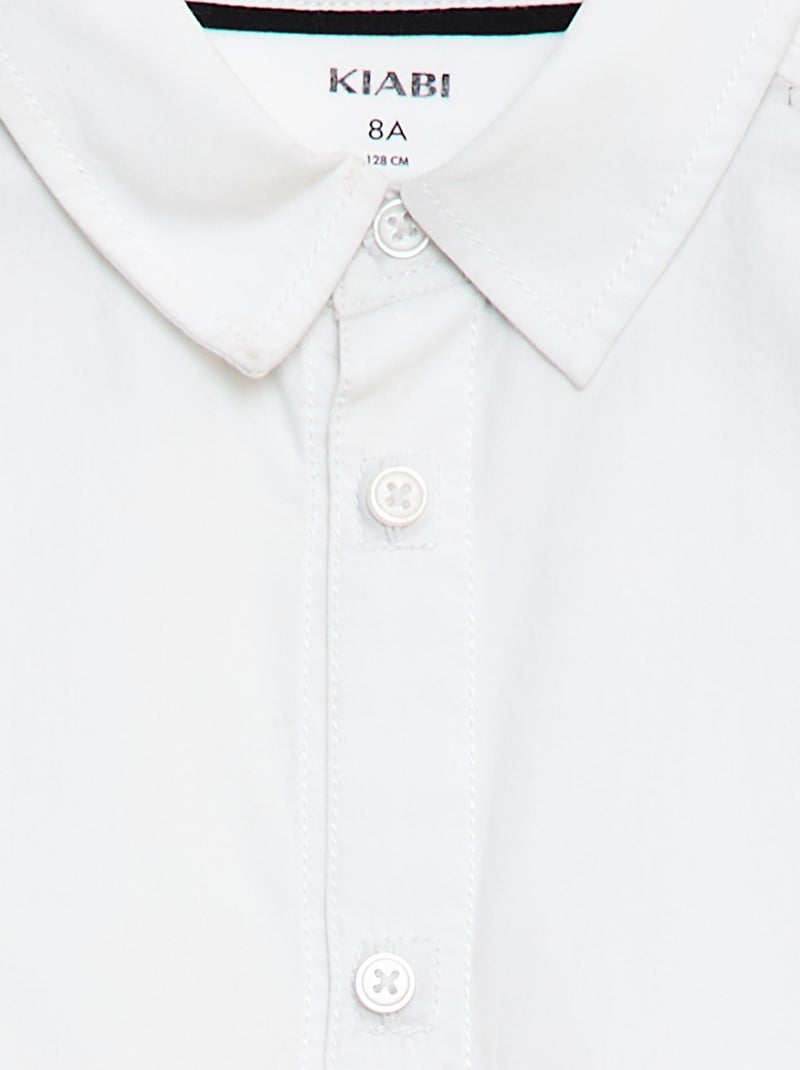 Recht overhemd met magnetische opening en manchetten - gemakkelijk aan te trekken collectie wit - Kiabi